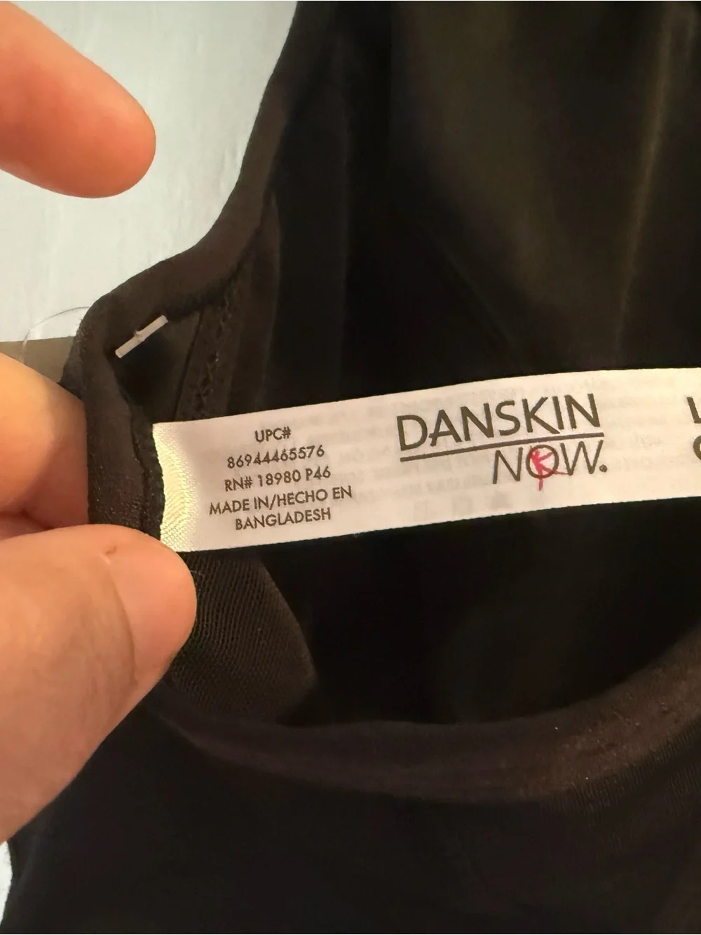 Danskin Black Scoop Neck Sports Bra